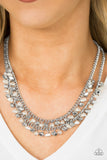 Paparazzi VINTAGE VAULT "Majestic Marinas" White Necklace & Earring Set Paparazzi Jewelry