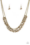 Paparazzi VINTAGE VAULT "Majestic Marinas" Brass Necklace & Earring Set Paparazzi Jewelry