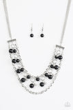 Paparazzi VINTAGE VAULT "Rockefeller Romance" Black Necklace & Earring Set Paparazzi Jewelry