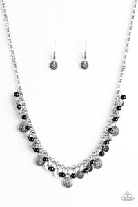 Paparazzi VINTAGE VAULT "Fashion Formal" Black Necklace & Earring Set Paparazzi Jewelry