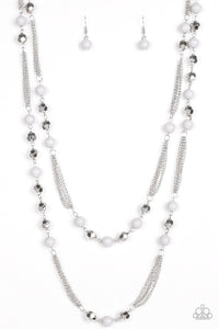 Paparazzi "Beautifully Bodacious" Silver Necklace & Earring Set Paparazzi Jewelry