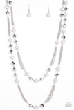 Paparazzi "Beautifully Bodacious" Silver Necklace & Earring Set Paparazzi Jewelry