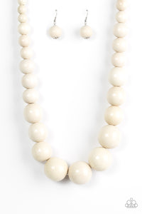 Paparazzi "Effortlessly Everglades" White Necklace & Earring Set Paparazzi Jewelry