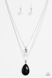 Paparazzi VINTAGE VAULT "Midnight Martinis" Black Necklace & Earring Set Paparazzi Jewelry