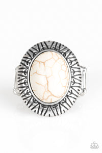 Paparazzi "Surfin Sand Dunes" White Ring Paparazzi Jewelry