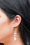 Paparazzi "Classy Crescendo" FASHION FIX White Earrings Paparazzi Jewelry