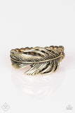 Paparazzi "Just Gliding By" FASHION FIX Sunset Sightings April 2018 Brass Feather Ring Paparazzi Jewelry