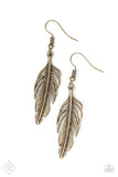 Paparazzi "Gleaming Glider" FASHION FIX Brass Earrings Paparazzi Jewelry