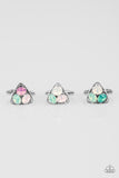 Girls Starlet Shimmer Triangle Triple Opal Set of 5 Multi Ring Paparazzi Jewelry