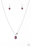 Paparazzi "Take A Gamble" Purple Bead Smoky Rhinestone Silver Necklace & Earring Set Paparazzi Jewelry