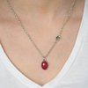 Paparazzi "Take A Gamble" Red Bead Smoky Rhinestone Silver Necklace & Earring Set Paparazzi Jewelry