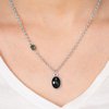 Paparazzi "Take A Gamble" Black Bead Smoky Rhinestone Silver Necklace & Earring Set Paparazzi Jewelry