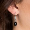 Paparazzi "Take A Gamble" Black Bead Smoky Rhinestone Silver Necklace & Earring Set Paparazzi Jewelry