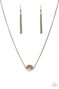 Paparazzi "Treetop Trend" Brass Necklace & Earring Set Paparazzi Jewelry