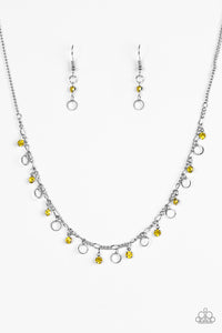 Paparazzi "Dinner Party Demure" Yellow Necklace & Earring Set Paparazzi Jewelry