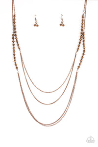 Paparazzi VINTAGE VAULT "Shimmer Showdown" Copper Necklace & Earring Set Paparazzi Jewelry