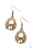 Paparazzi VINTAGE VAULT "Share The Wealth" Brass Earrings Paparazzi Jewelry