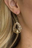 Paparazzi VINTAGE VAULT "Share The Wealth" Brass Earrings Paparazzi Jewelry