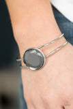 Paparazzi "Showbiz Shimmer" Silver Frame Smoky Gem Cuff Bracelet Paparazzi Jewelry