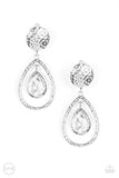 Paparazzi "Centennial Charm" White Clip On Earrings Paparazzi Jewelry