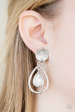 Paparazzi "Centennial Charm" White Clip On Earrings Paparazzi Jewelry