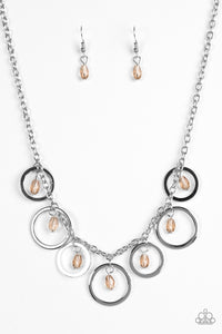 Paparazzi VINTAGE VAULT "Rochester Refinement" Brown Necklace & Earring Set Paparazzi Jewelry