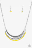 Paparazzi "Fringe Out" Yellow Necklace & Earring Set Paparazzi Jewelry