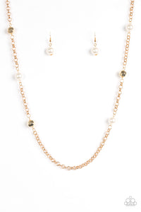 Paparazzi VINTAGE VAULT "Showroom Shimmer" Gold Necklace & Earring Set Paparazzi Jewelry