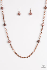 Paparazzi VINTAGE VAULT "Showroom Shimmer" Copper Necklace & Earring Set Paparazzi Jewelry