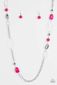 Paparazzi VINTAGE VAULT "Popular Demand" Pink Necklace & Earring Set Paparazzi Jewelry