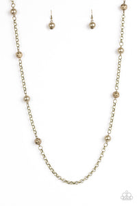 Paparazzi VINTAGE VAULT "Showroom Shimmer" Brass Necklace & Earring Set Paparazzi Jewelry