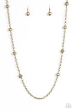 Paparazzi VINTAGE VAULT "Showroom Shimmer" Brass Necklace & Earring Set Paparazzi Jewelry