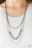 Paparazzi VINTAGE VAULT "Twinkly Troves" Brass Necklace & Earring Set Paparazzi Jewelry