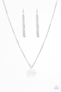 Paparazzi "Blossom Bliss" White Necklace & Earring Set Paparazzi Jewelry