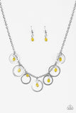 Paparazzi VINTAGE VAULT "Rochester Refinement" Yellow Necklace & Earring Set Paparazzi Jewelry