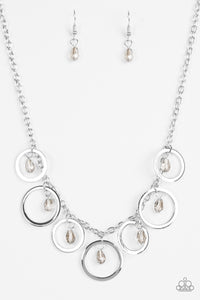 Paparazzi VINTAGE VAULT "Rochester Refinement" Silver Necklace & Earring Set Paparazzi Jewelry