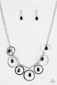 Paparazzi VINTAGE VAULT "Rochester Refinement" Black Necklace & Earring Set Paparazzi Jewelry