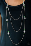 Paparazzi VINTAGE VAULT "Hibiscus Hideaway" Green Necklace & Earring Set Paparazzi Jewelry