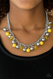 Paparazzi "Keep A GLOW Profile" Yellow Necklace & Earring Set Paparazzi Jewelry