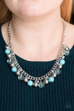 Paparazzi "Keep A GLOW Profile" Blue Necklace & Earring Set Paparazzi Jewelry