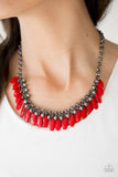 Paparazzi "Jersey Shore" Red Necklace & Earring Set Paparazzi Jewelry