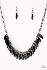 Paparazzi "Jersey Shore" Black Necklace & Earring Set Paparazzi Jewelry