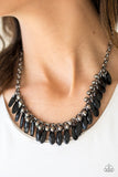 Paparazzi "Jersey Shore" Black Necklace & Earring Set Paparazzi Jewelry