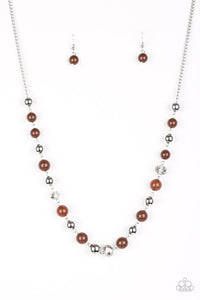 Paparazzi "Weekend Getaway" Brown Necklace & Earring Set Paparazzi Jewelry