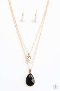 Paparazzi "Midnight Martinis" Gold Necklace & Earring Set Paparazzi Jewelry