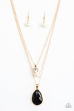 Paparazzi "Midnight Martinis" Gold Necklace & Earring Set Paparazzi Jewelry