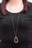 Paparazzi VINTAGE VAULT "Drippin In Drama" Brass Necklace & Earring Set Paparazzi Jewelry