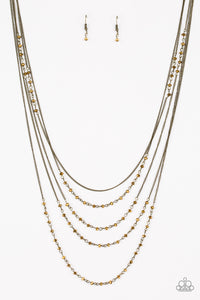Paparazzi "Glitter Go-Getter" Brass Necklace & Earring Set Paparazzi Jewelry