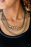 Paparazzi "Metal Melee" Brass and Gunmetal Bead Chain Necklace & Earring Set Paparazzi Jewelry