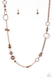 Paparazzi "Too HAUTE To Handle" Copper Hoop and Bead Necklace & Earring Set Paparazzi Jewelry